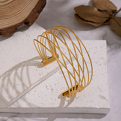 Minimalist 304 Stainless Steel Multi-Strand Twisted Cuff Bangles&nbsp;SR5020