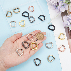 18Pcs 6 Colors Zinc Alloy Spring Gate Rings&nbsp;FIND-UN0004-09