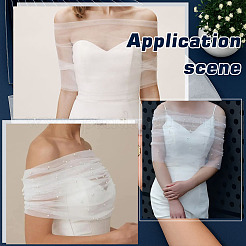 Polyester One-shoulder Shawl for Bride&nbsp;AJEW-WH0596-365A