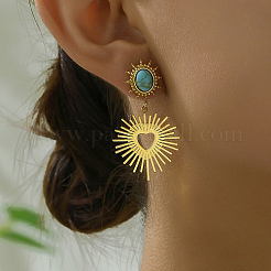 201 Stainless Steel Dangle Stud Earrings&nbsp;AA7576-1