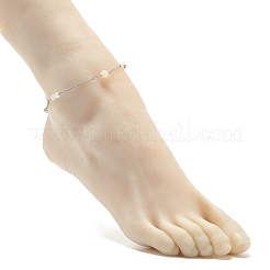 Natural Dyed White Jade & Malaysia Jade Anklets for Women&nbsp;AJEW-AN00476-02