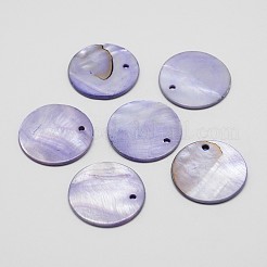 Dyed Natural Flat Round Shell Pendant&nbsp;SHEL-P003-07