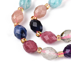 Natural Sodalite & Rhodonite & Prehnite & Amethyst & Rose Quartz & Flower Amazonite & Sunstone Beads Strands&nbsp;G-N358-04A-01