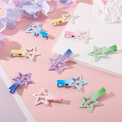 10Pcs 5 Colors Gradient Color Iron Alligator Hair Clips&nbsp;OHAR-TA0001-14