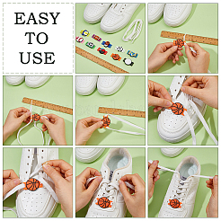 20Pcs 10 Styles Sports Ball PVC Detachable Shoelace Decorative Buckle&nbsp;PVC-FH0001-02