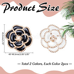 4Pcs 2 Colors Camellia Enamel Pins&nbsp;JEWB-ME0001-10