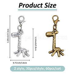 60Pcs 2 Style Alloy Pendant Decorations&nbsp;HJEW-FH00169