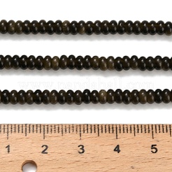 Natural Golden Sheen Obsidian Beads Strands&nbsp;G-Z110-B31-2x4mm