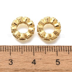 Rack Plating Brass Micro Pave Claer Cubic Zirconia European Beads&nbsp;KK-H508-15B