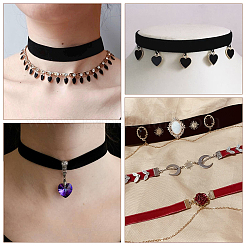 4Pcs Velvet Ribbon Choker Necklaces&nbsp;NJEW-SC0001-70A