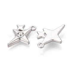 Rack Plating Alloy Crystal Rhinestone Pendants&nbsp;PALLOY-T091-37P