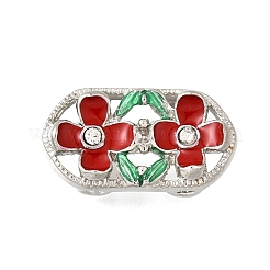 Brass Crystal Rhinestone Oval with 2 Flower Multi-Strands Links&nbsp;KK-P306-20P