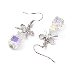 Brass with Glass Dangle Earrings for Women&nbsp;EJEW-TA00550