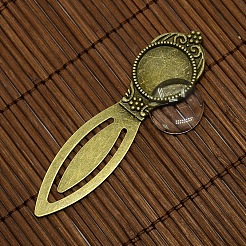 18mm Clear Domed Glass Cabochon Cover for Antique Bronze DIY Alloy Portrait Bookmark Making&nbsp;DIY-X0117-AB-FF