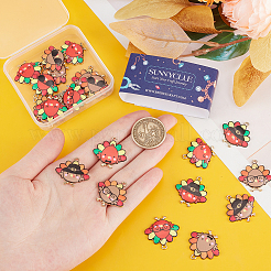 24Pcs 12 Styles Thanksgiving Day Cute Printed Alloy Pendants&nbsp;ENAM-SC0005-20