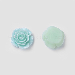 Mixed Color Flat Back Flower Resin Cabochons&nbsp;X-RESI-I011-M