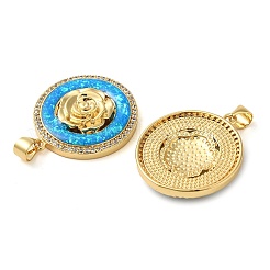 Rack Plating Brass Micro Pave Cubic Zirconia Pendants&nbsp;KK-P268-11B-G