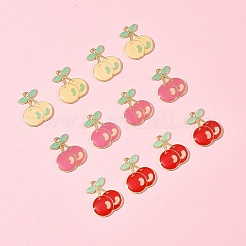 12Pcs 3 Colors Light Gold Plated Alloy Enamel Pendants&nbsp;FIND-FS0002-83