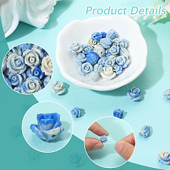 60Pcs 3 Colors Synthetic Coral Carved Beads&nbsp;CORA-SC0001-10