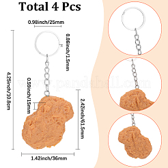 4Pcs Food Pattern PVC Pendant Keychains&nbsp;KEYC-SC0002-21B