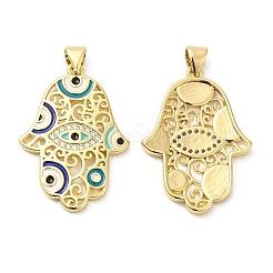 Brass Pave Cubic Zirconia  Pendants&nbsp;KK-Z028-19G