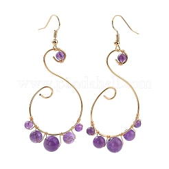 Natural Mixed Stone Dangle Earrings&nbsp;EJEW-JE05096