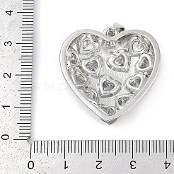 Rack Plating Heart Brass Micro Pave Clear Cubic Zirconia Pendants&nbsp;KK-P287-37P