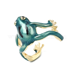 Brass Enamel Cuff Open Rings&nbsp;KK-CBA0419-01G