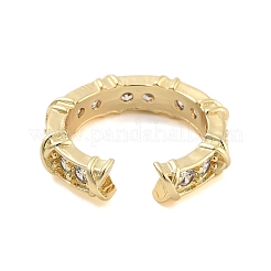 Clear Cubic Zirconia Open Cuff Rings&nbsp;RJEW-U002-09G