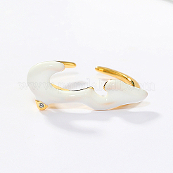 Cloud Shape Real 18K Gold Plated Brass Micro Pave Cubic Zirconia Open Cuff Rings&nbsp;KX3532-3