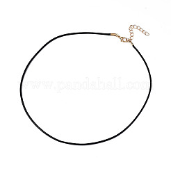 Waxed Cord Necklace Making with Iron Findings&nbsp;NJEW-R229-1.5mm-G