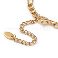 Polymer Clay Rhinestone Disco Ball Link Bracelet with Figaro Chains&nbsp;BJEW-JB09478