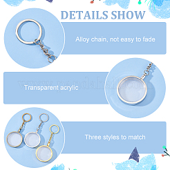 3pcs 3 colors Commemorative Coin Acrylic Pendant Keychain Sets&nbsp;KEYC-FG0001-09A