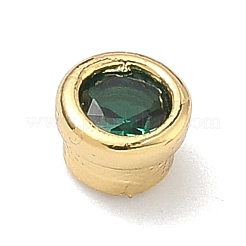 Flat Round Brass Micro Pave Cubic Zirconia Cabochons&nbsp;KK-P345-13G-A07