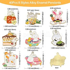 40Pcs 8 Styles Alloy Enamel Pendants&nbsp;ENAM-CJ0006-02