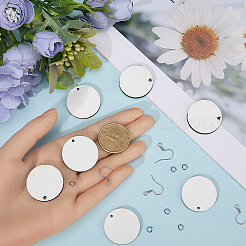 DIY Heat Transfer Wood Flat Round Dangle Earring Making Kits&nbsp;DIY-SP0001-64