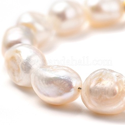 Natural Baroque Pearl Keshi Pearl Bracelets & Necklaces Sets&nbsp;SJEW-JS01105
