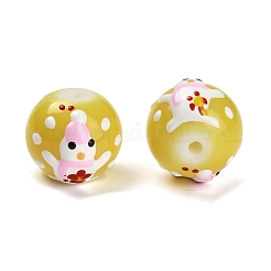 Christmas Theme Baking Paint Glass Beads&nbsp;LAMP-I028-08B