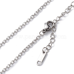 Non-Tarnish 304 Stainless Steel Cable Chain Necklace for Men Women&nbsp;NJEW-K245-025D