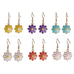 6 Pairs 6 Colors Alloy Enamel Dangle Earrings&nbsp;EJEW-JE06296