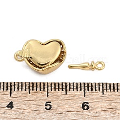 Brass Micro Pave Clear Cubic Zirconia Box Clasps&nbsp;KK-P291-45G