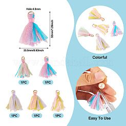 5Pcs 5 Colors Polyester Tassel Pendants&nbsp;FIND-TA0005-34