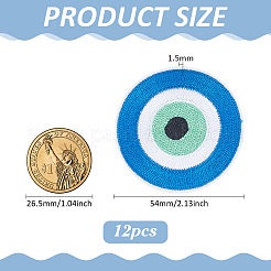 12Pcs Evil Eye Iron on/Sew On Patches&nbsp;PATC-FG0001-87