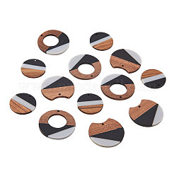 Tri-color Resin & Wood Pendants&nbsp;RESI-CJ0001-15