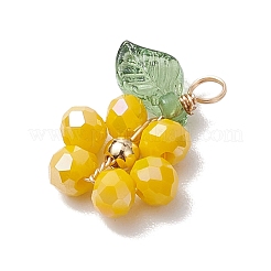 6Pcs 6 Styles Glass Pendants&nbsp;PALLOY-TA00142