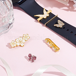 6Pcs 6 Style Zinc Alloy with Rhinestone Watch Loops Accesssories&nbsp;FIND-UN0003-38
