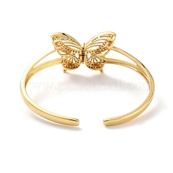 Bling Butterfly Cubic Zirconia Cuff Bangle&nbsp;BJEW-D448-09G-RS