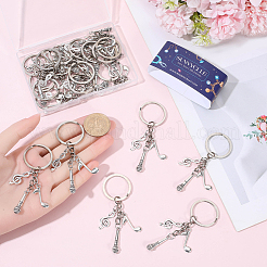20Pcs Alloy Microphone & Musical Note Keychains&nbsp;KEYC-SC00045