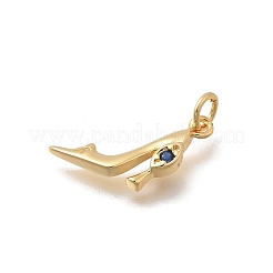 Brass Micro Pave Cubic Zirconia Pendants&nbsp;KK-D431-075B-02