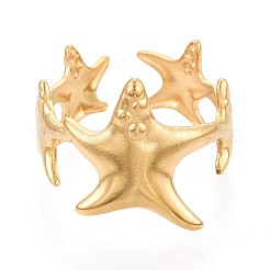 Ion Plating(IP) 304 Stainless Steel Cuff Rings for Women&nbsp;RJEW-N052-09G